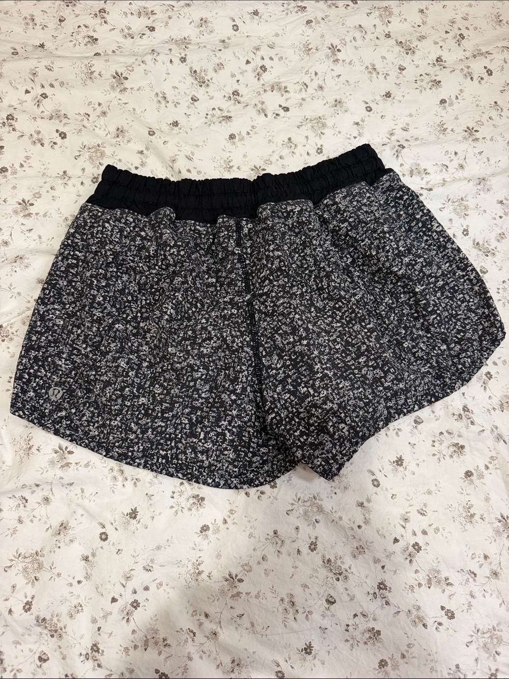 lululemon athletica Black Micro-Floral Athletic Shorts